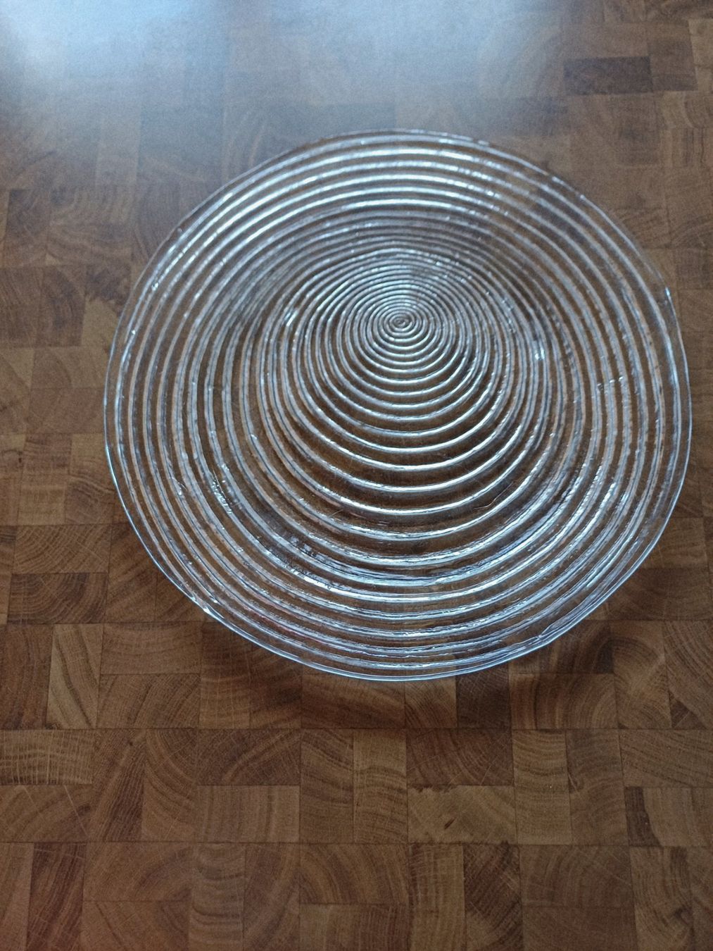 Glasi Hergiswil Piatti di portata: Glasplatte / Servierplatte mit Spiralmuster, Hergiswil – Usato da Kloten venduto da Juanita3 6