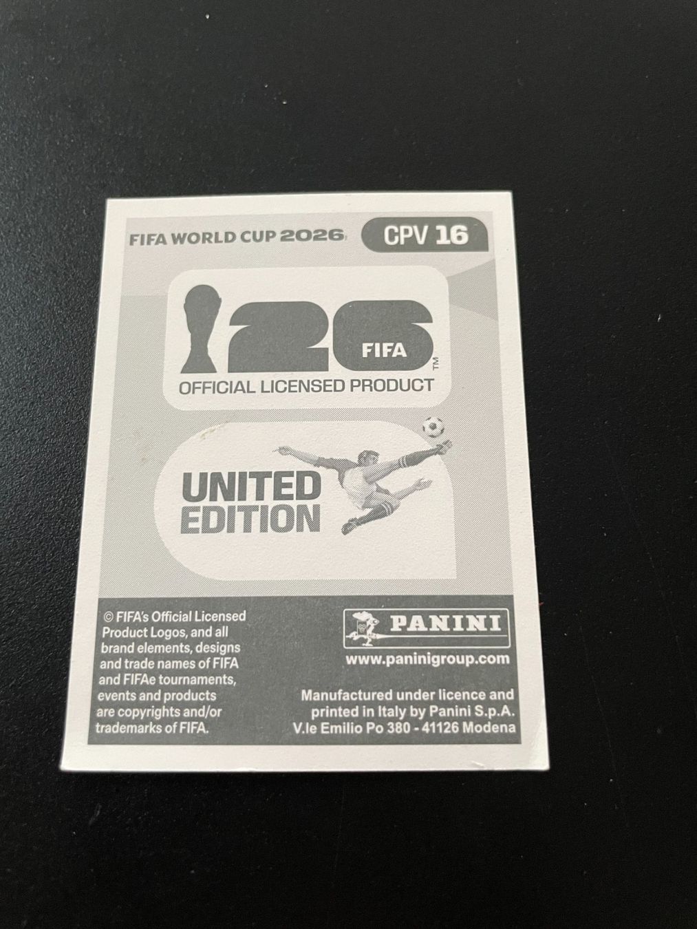 Panini Sammelbilder & Trading cards: FIFA WM 2026 Sticker CPV 16 – Gebraucht aus Fahrwangen von Venez 1