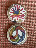 Frieden Brosche / Peace Button 2er Set