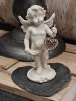 Engel auf Schieferstein Herz, ca.H 14cm
