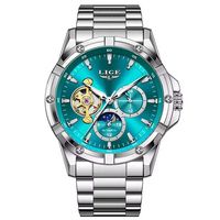 ⌚ Herrenuhr Automatikuhr Türkis Edelstahl Silber 42mm NEU