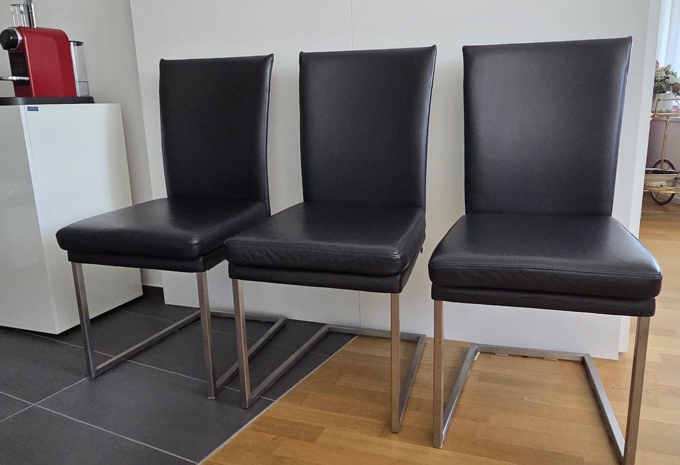 Musterring Stühle: 6er Set Lederstühle - Echtleder - Marke Musterring – Gebraucht aus Luzern von KKEKLU
