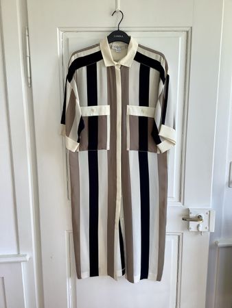 Hemdkleid/ Shirtdress 100% Seide gestreift von Marika Blu S