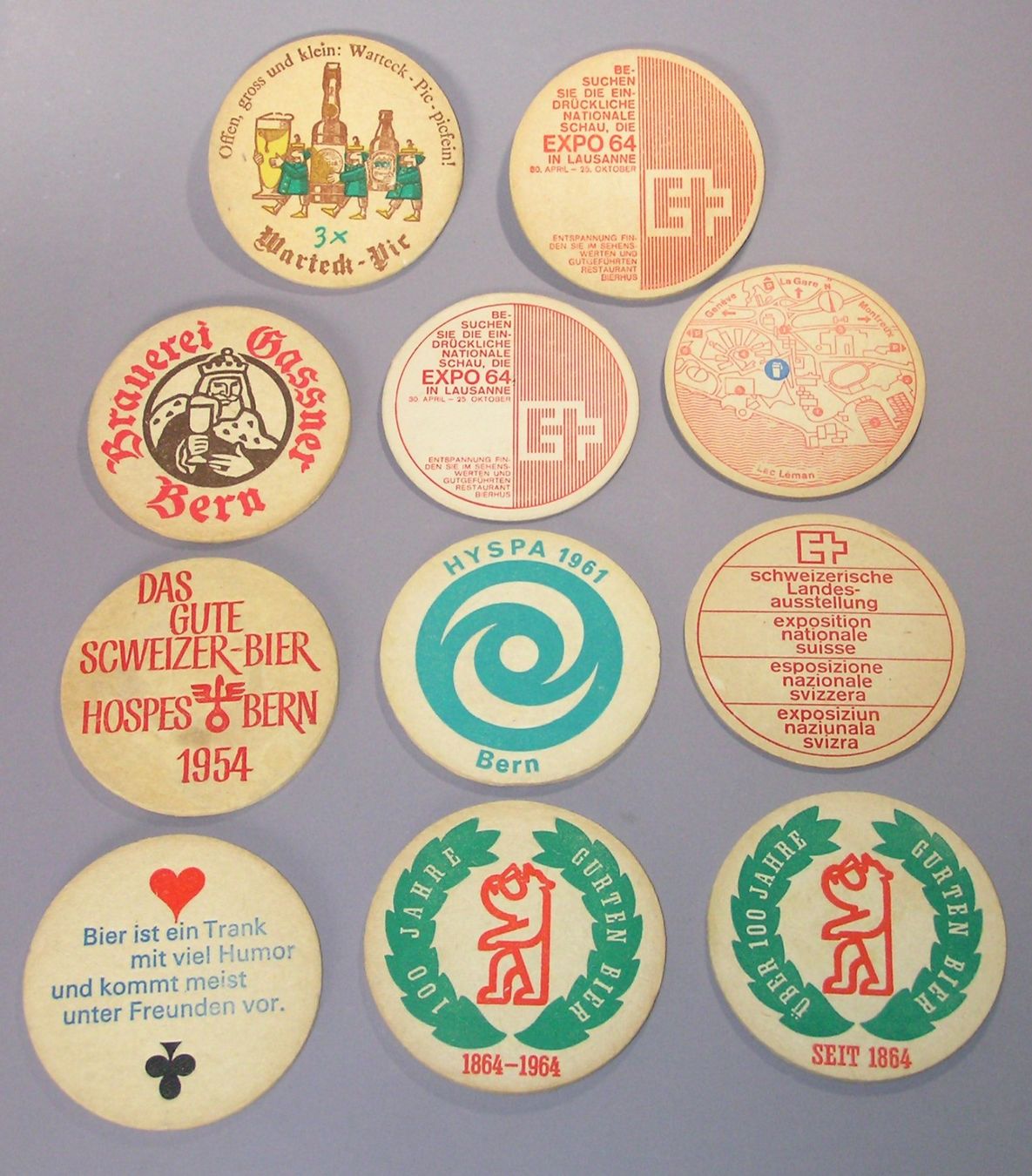 Untersetzer: 11ST. DIVERSE ALTE BIERDECKEL – Gebraucht aus Grenchen von Antique-hunter 3