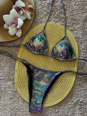 🔥Glanz Bikini Schlangenoptik - S - NEU - Gratis Versand