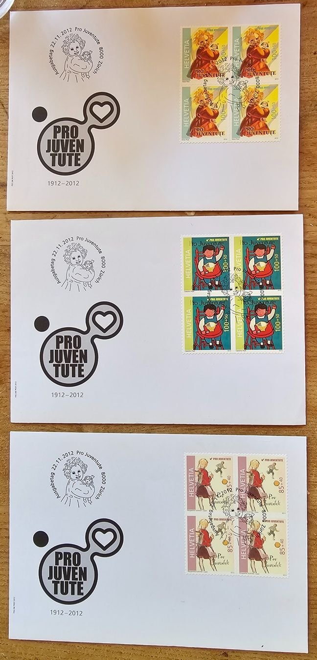 Tutti i francobolli: FDC Satz pro Juventute  in 4er-Bl. 2012 – Nuovo (secondo la descrizione) da Les Valettes venduto da Nuba1