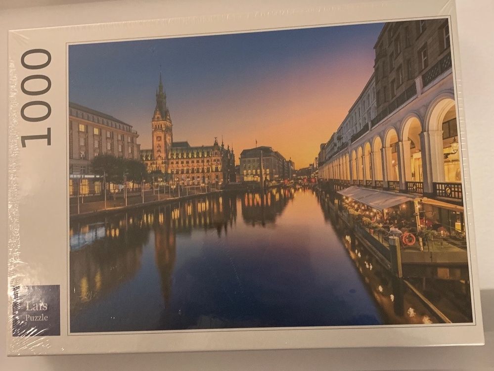 City Puzzle Hamburg – 500-teiliges Premium-Puzzle Für Erwachsene, 48x36 Cm, In Runder Dose