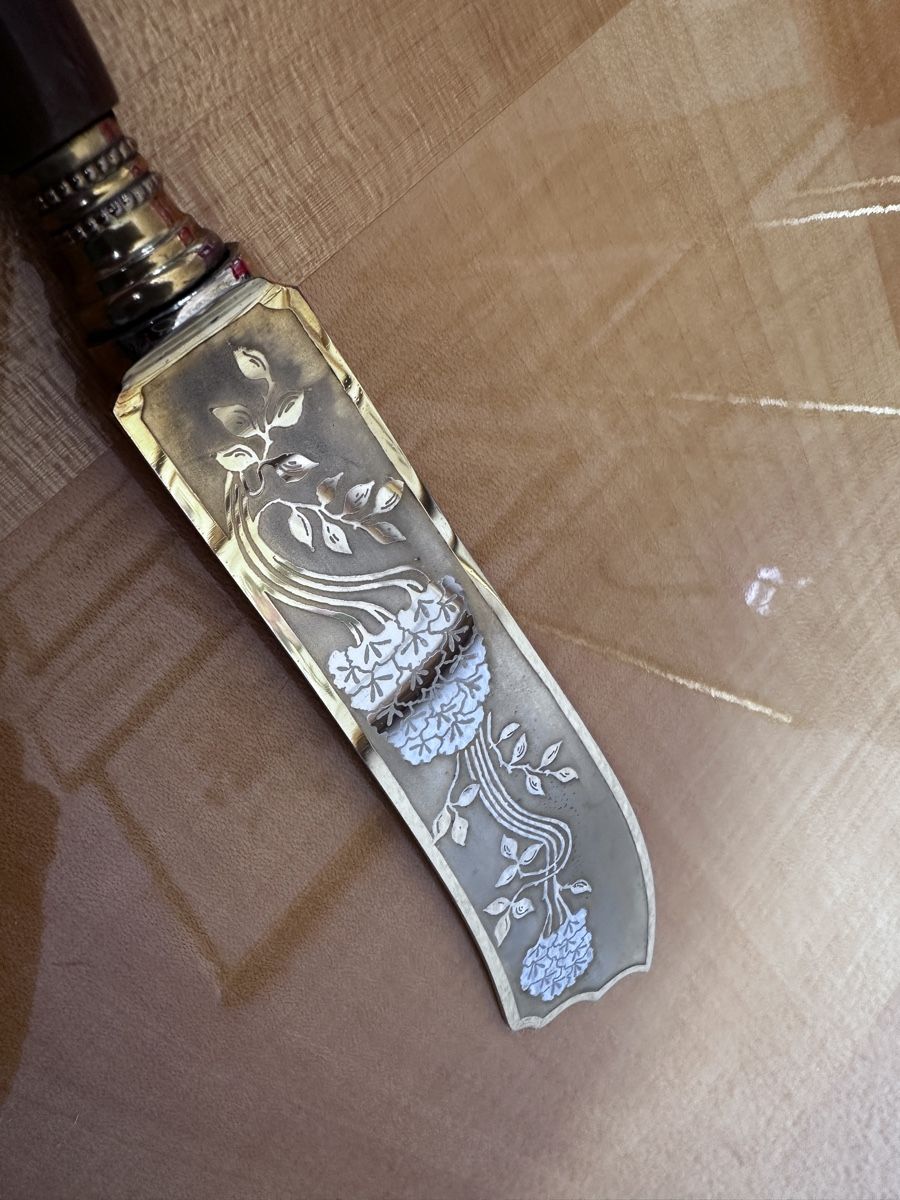 Posate: Tortenmesser Jugendstil vergoldet  – Usato da Zürich venduto da Misus.Flohmi 4