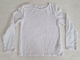 Mädchen Langarmshirt H&M Gr. 110 4-5Y Weiss Bio Baumwolle