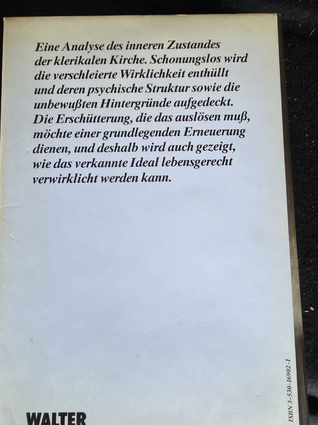 Livres: Drewermann Buch Kleriker Psychogramm eines Ideals Walter – D'occasion à Spiegel b. Bern par Power 2