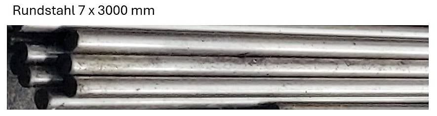 Profilati: 10 Stangen Rundstahl 7 x 3000 mm – Usato da Orpund venduto da Tom648