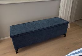 Polsterbank blau mit Stauraum