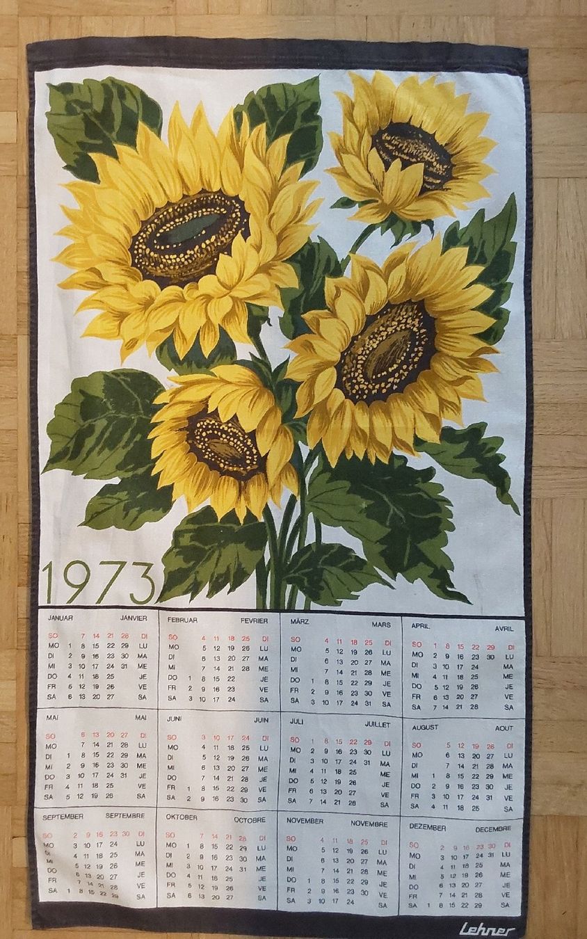 Strofinacci: Küchentuch Lehner Motiv Kalender 1973 – Usato da Köniz venduto da scopello12