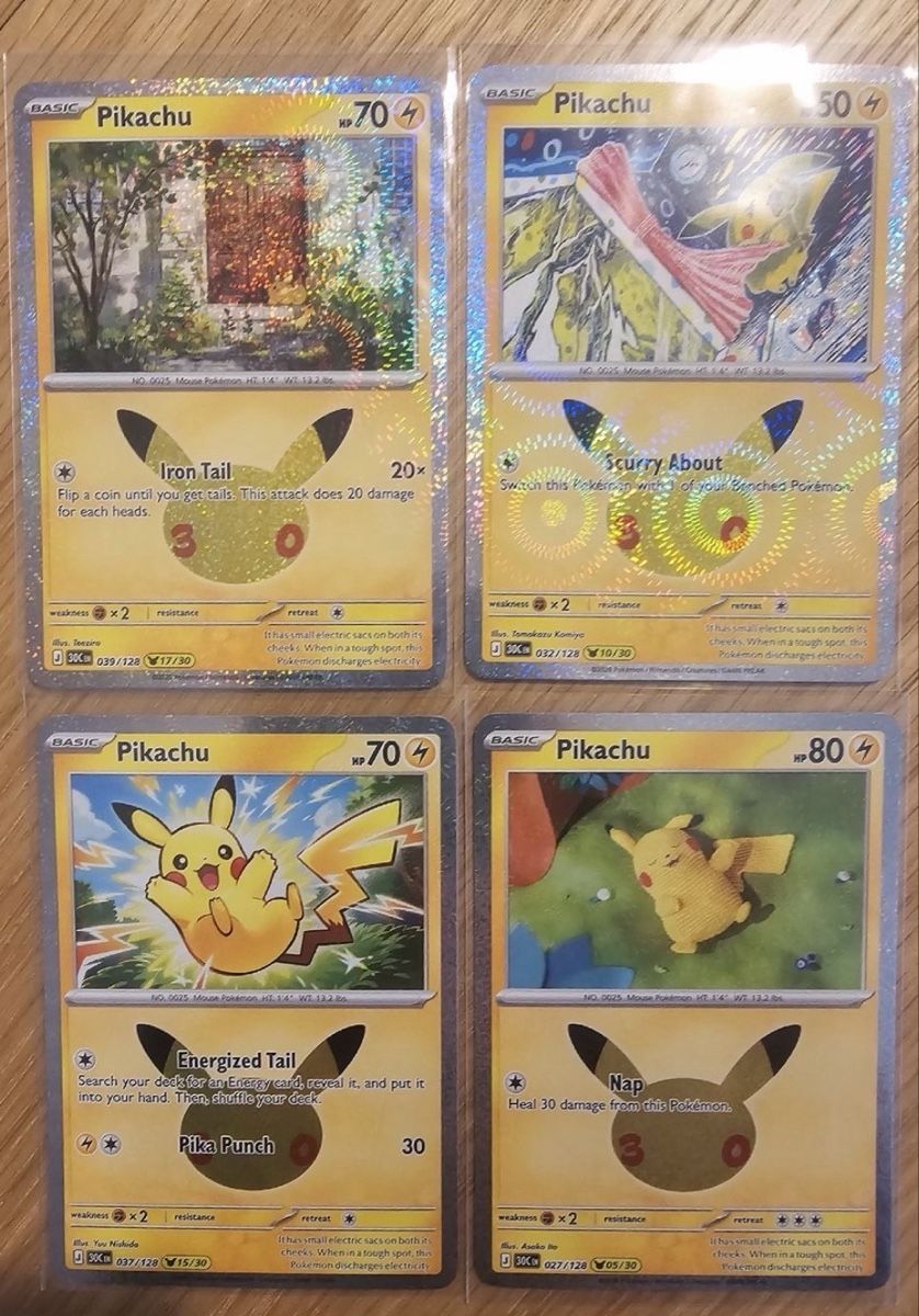 Karten: 30th celebration 4x Pikachu – Gebraucht aus Neuhausen am Rheinfall von Dario0982