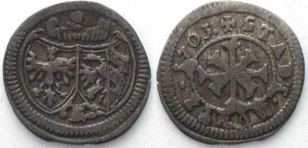 Tutti le monete: NÜRNBERG Kreuzer 1703 Etschkreuzer Typ, Silber – Usato da Riehen venduto da sesambestcoins2004