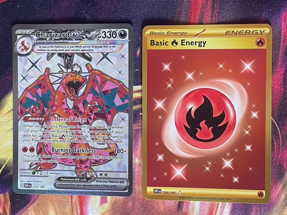 Pokemon SECRET RARES Charizard EX + Fire Energy GOLD Kaufen auf