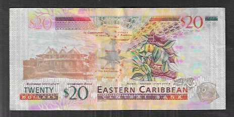 Banconote: Est.  Caribbean  20  Dollars  Gebraucht – Usato da Gordola venduto da coinsandnotes 1