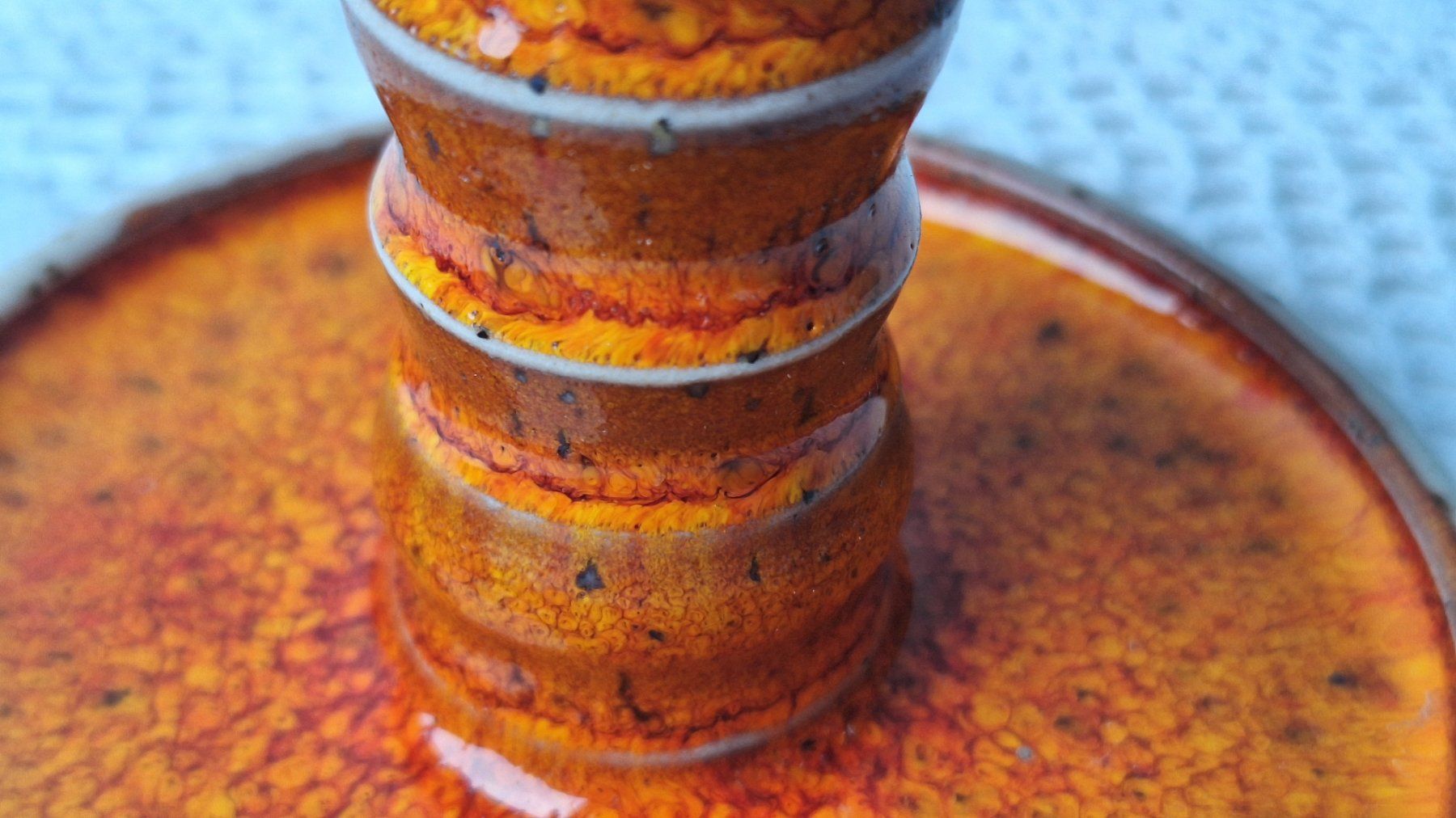 Bougeoirs: Keramik Kerzenständer  orange "Studio Pottery" – D'occasion à Dornach par majo8689 9