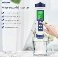 5-in-1 digitales PH TDS EC-Leitwert Messgerät, Salzgehalt...