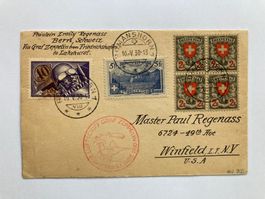 Flugpostbrief Zeppelin 1930 in die USA mit Top Frankatur