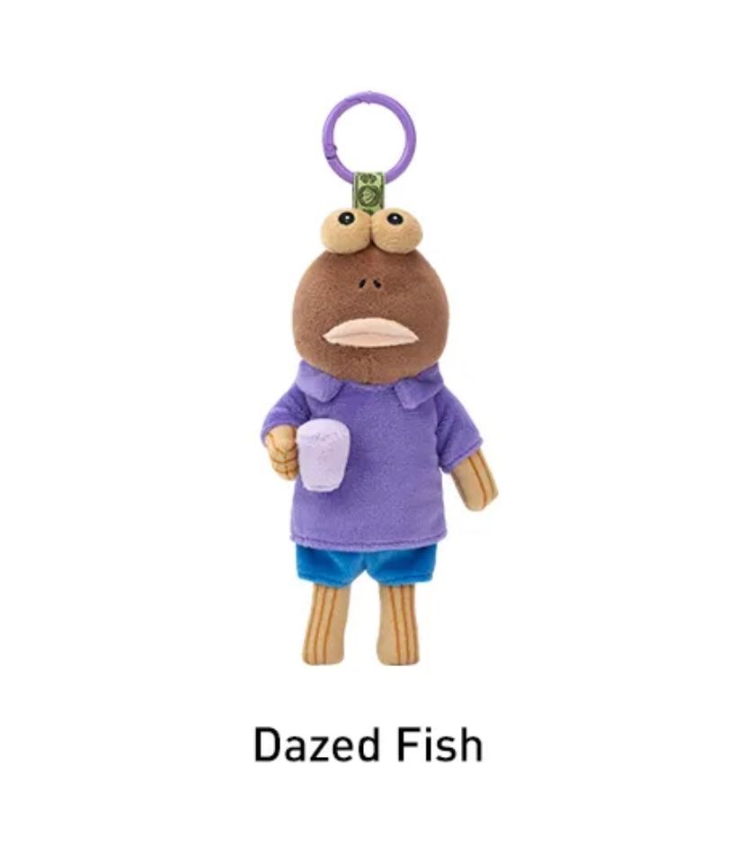 Pop Mart Statuette: POP MART Bikini Bottom Buddies Plush Pendant DAZED FISH – Nuovo e nell'imballaggio originale da Belmont-Lausanne venduto da HausPopCharm 3