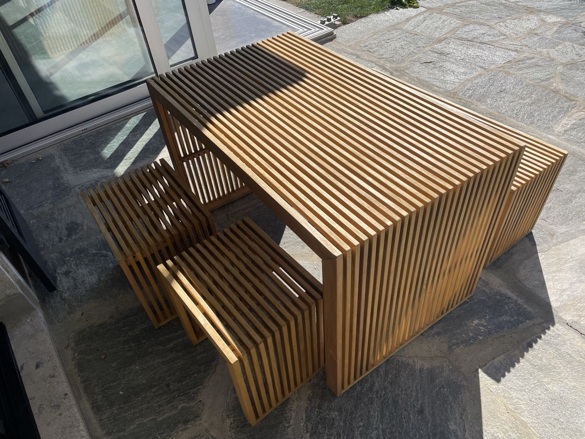 Giardimo Set di tavolo e panche: Giardimo Les Arcs – table + banc + 2 tabourets – Usato da Grandvaux venduto da fred1700 4