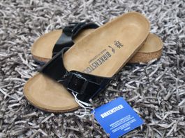 Birkenstock, Madrid, Gr. 36, schwarz Lack, NEU