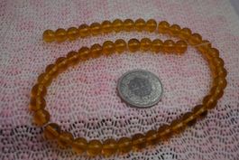 Kugel Strang  8mm  Citrin-Look, Imitat aus Glas