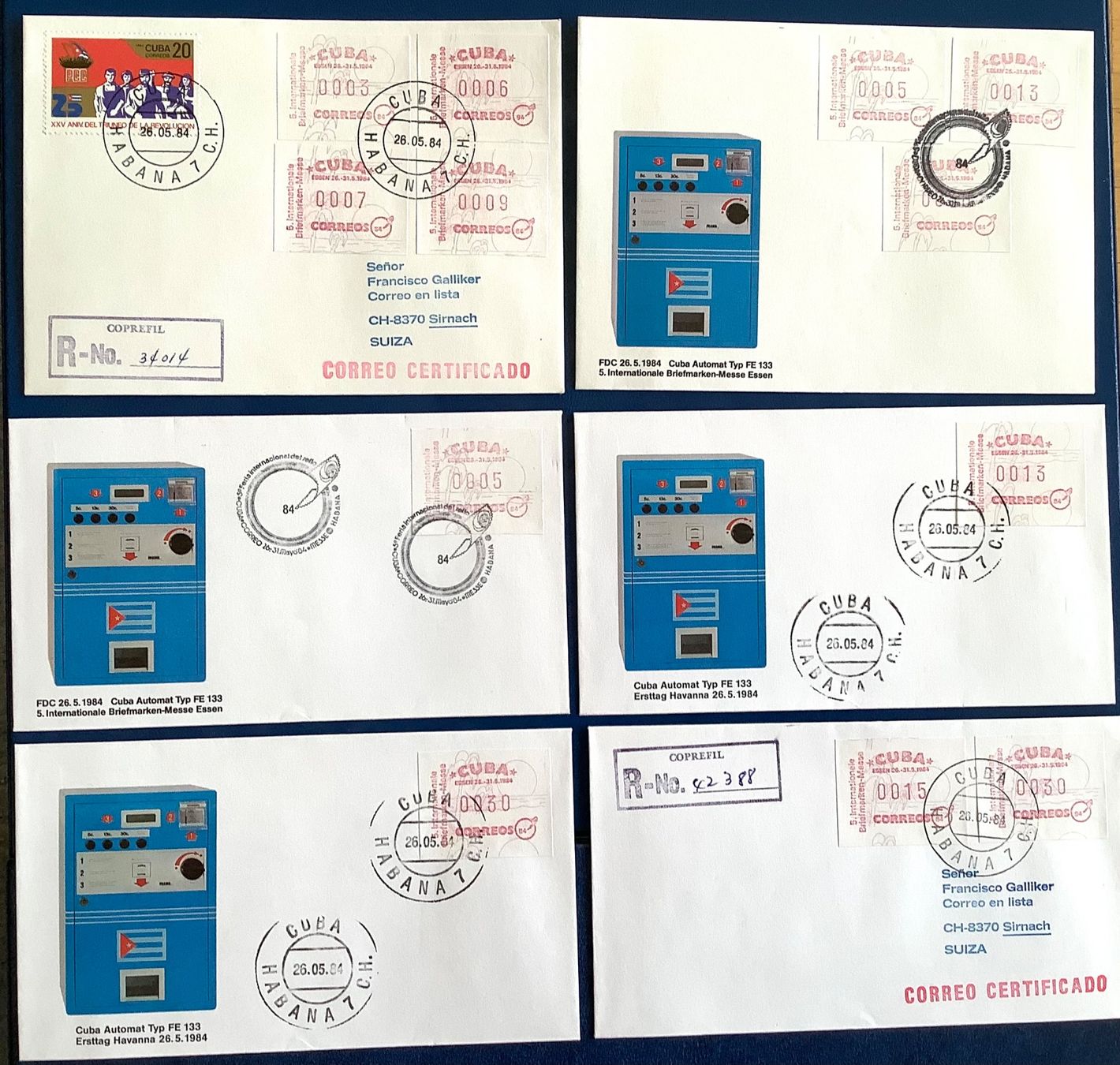 Alle Briefmarken: 1984 - Cuba - ATM - Div.FDC – Neu (gemäss Beschreibung) aus Liestal von Pep3