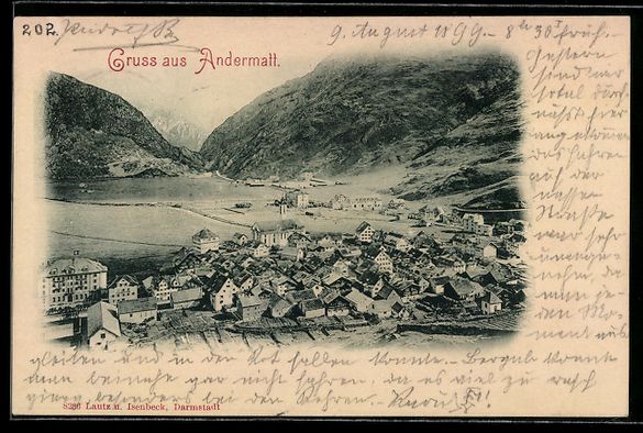 Ansichtskarten: AK Andermatt, Teilansicht mit Hotel – Gebraucht aus Berlin von bartko-reher