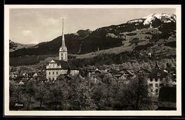 AK Kerns, Kirche und Dorf vor Bergen