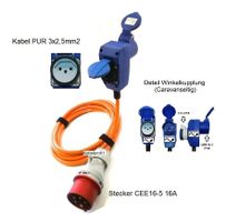 3m CEE16-5 auf Camping-Uebergangskabel Pur stark 2,5mm2