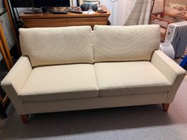 Gemütliches 2er Sofa, hellbeige/ gelb, Top Zustand!