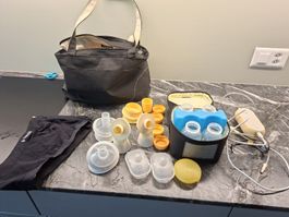 Medela Milchpumpe Set mit Zubehör und Tasche gebraucht