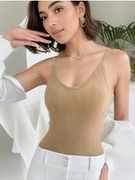 Nuwertiges Top beige mit Brust Pads als BH Gr. XS - 225313