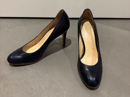 Elegante Leder Damen Pumps Gr. 38 | Dunkelblau/Navy | Noë