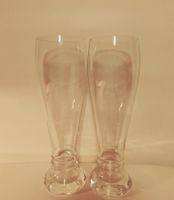 Zwei Vintage Biergläser Klare 10 Zoll große Pilsner