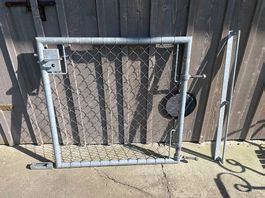 Tor Maschendrahtzauntor Massiv Veuerverzinkt 1m x 1m
