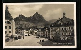 AK Schwyz, Rathaus und die Mythen, 1930