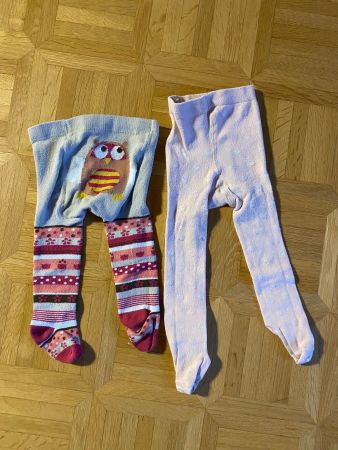 Zwei Paar Kinderstrumpfhosen gemustert Gr. 68 (58)