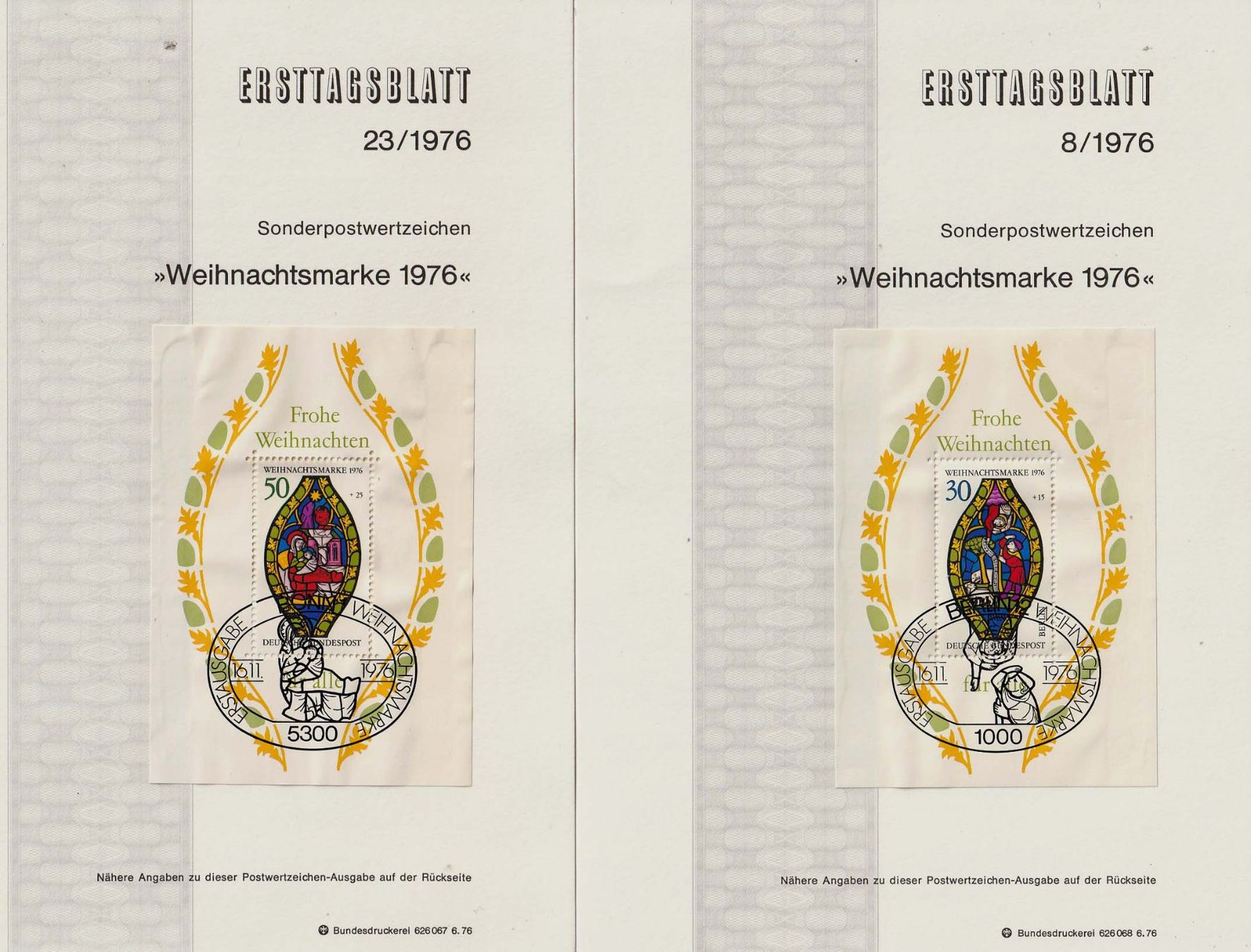 Tutti i francobolli: BRD 1976 Weihnachtsmarken ETS – Usato da Arlesheim venduto da gaugi43