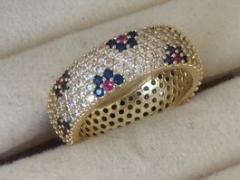 Luxus Elegante Gr.17/7 Ring Memoire Farbe: Gold/ Zirkonia