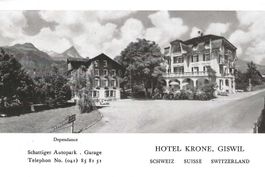 Giswil OW Hotel Krone Werbekarte Faltkärtli sehr gut erhalte