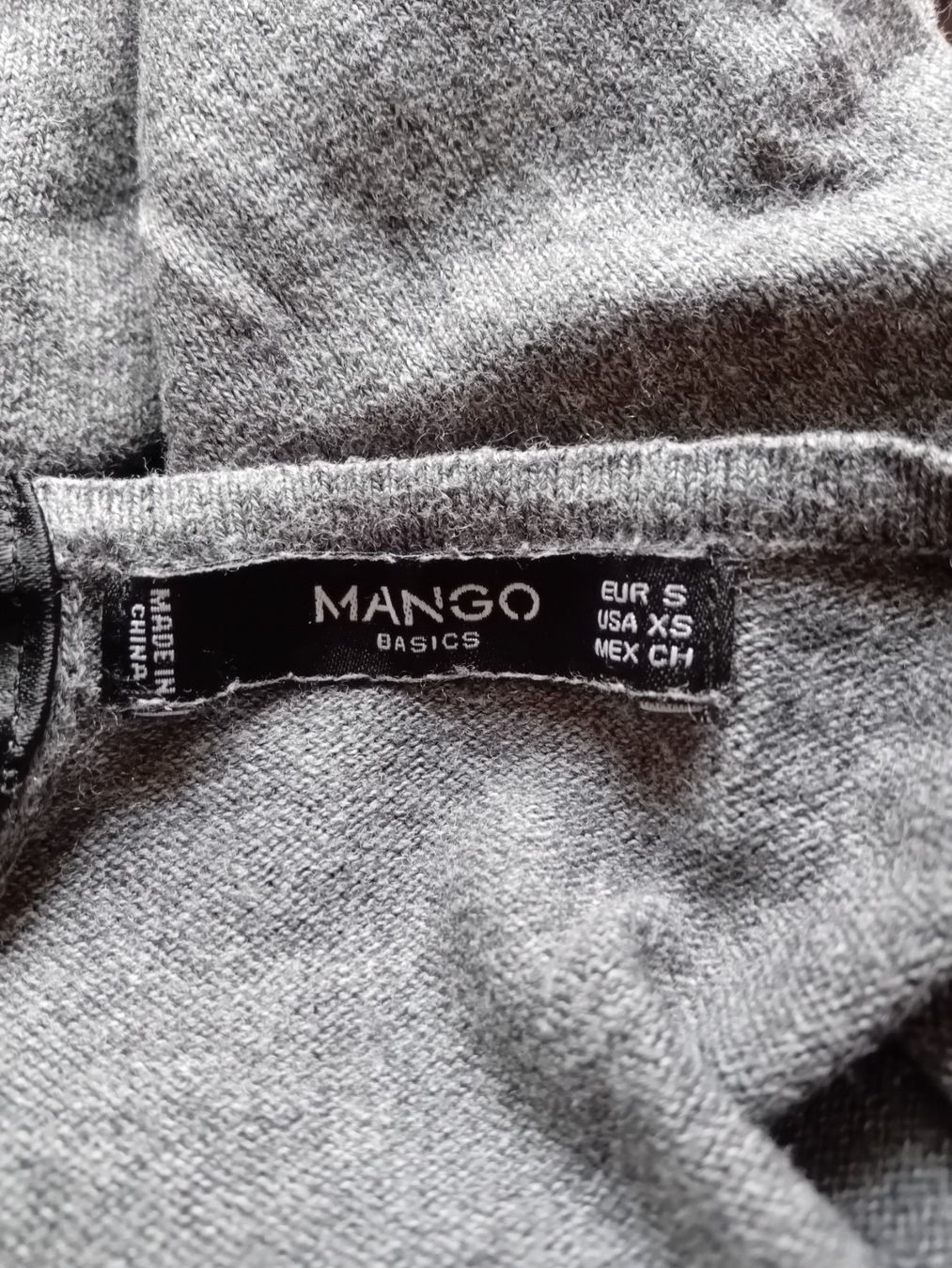 Mango Maglioni & Felpe: Strickpullover, grau mit Schleife, Grösse 36 Top! – Usato da Rüthi (Rheintal) venduto da titlis07 4