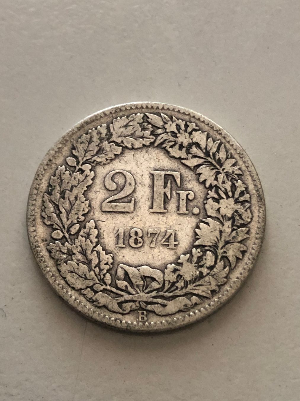 Alle Münzen: 2 Fr. 1874 – Gebraucht aus Schötz von Odpa