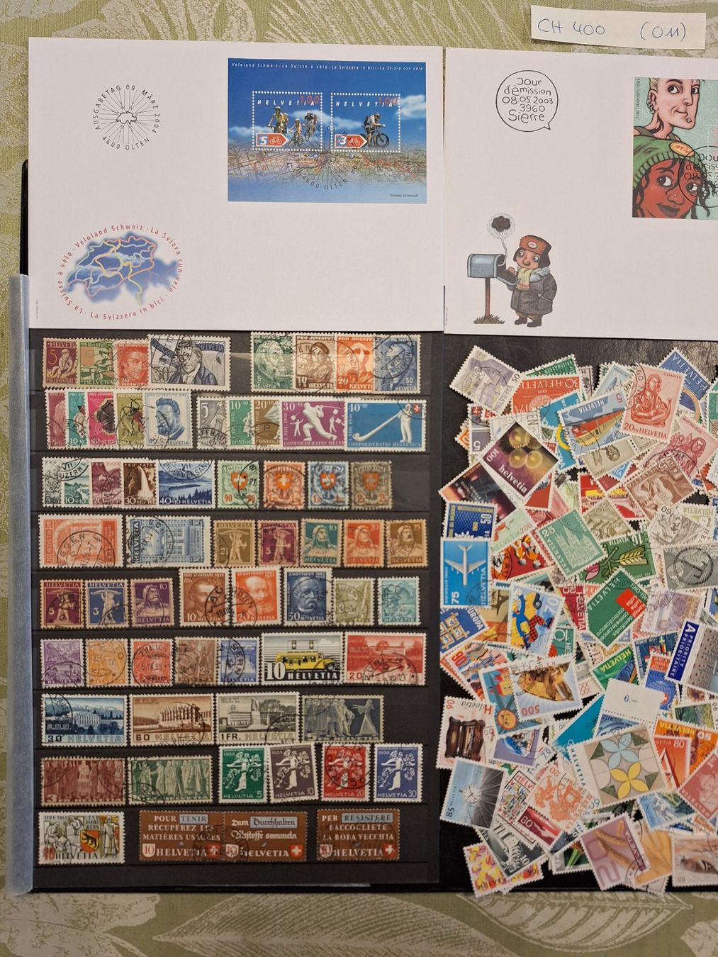 Alle Briefmarken: CH: 400 VERSCHIEDENE GESTEMPELTE (011) – Gebraucht aus Genolier von Antoine30 1