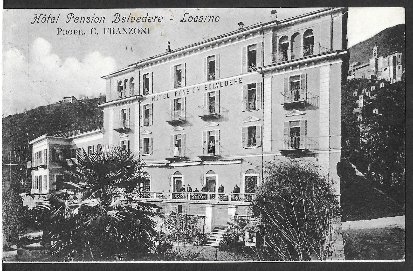 Cartoline postali: Locarno Hotel Pension Belvedere – Usato da Olten venduto da clotaldi