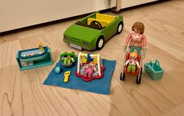 Playmobil Mutter mit Babies und Auto
