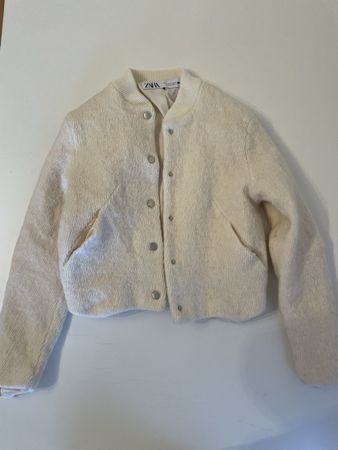 Zara Jacke, Winterjacke, Wollweiss, XS - Neuwertig!