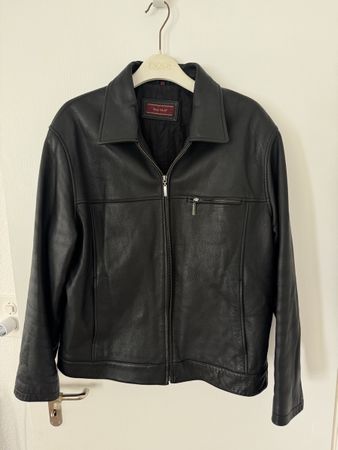 Peter Fitch Lederjacke, Schwarz, Grösse 54 fit L, vintage
